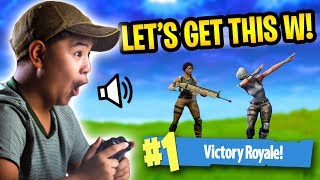 LITTLE KID TRIES TO GET HIS FIRST WIN VOICE TROLLING  Fortnite Battle Royale [upl. by Aietal]