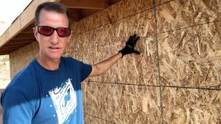 12x24 DIY Shed Build Part 5  Wall Sheathing [upl. by Eatnohs]