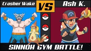 Sinnoh Gym Battle 4 Ash vs Crasher Wake Pokémon SunMoon [upl. by Neenahs]