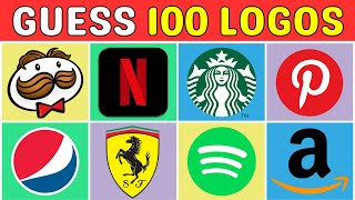 Guess the Logo in 3 Seconds 🤔⏰  100 Famous Logos  Logo Quiz [upl. by Enylecoj]