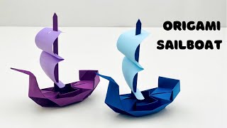 EASY ORIGAMI SAILBOAT  HOW TO MAKE PAPER SHIP  PAPER CRAFT  HOME DECORE  3D PAPER BOAT  ORIGAMI [upl. by Odama]