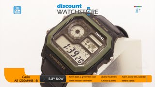 Casio AE1200WHB1B Unisex Classic Casual Grey Digital Dial Black Cloth Strap Watch Review Video [upl. by Nallij399]