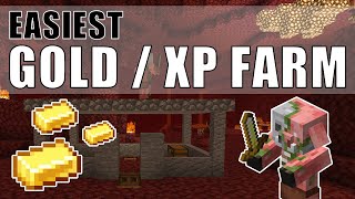 Easiest Gold XP Farm Minecraft  Compact Fast Zombified Piglin Farm [upl. by Brina]