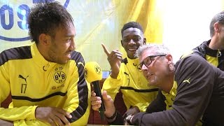 Autogrammstunde mit PierreEmerick Aubameyang amp Ousmane Dembélé  Kitzbüheler Alpen 2016 [upl. by Karly]