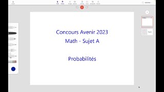 Corrigé maths concours Avenir 2023  Probabilités [upl. by Laundes]