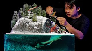 Jurassic World Diorama  Resin Art Pyroraptor and Spinosaurus [upl. by Bensen]