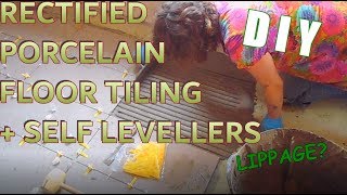 How to Lay Rectified Porcelain Floor Tiles Using Self Levelers [upl. by Nekciv]