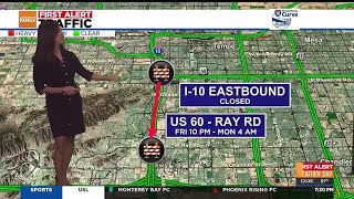 Parts of I10 Loop 101 Loop 202 closed for construction [upl. by Adnoma]