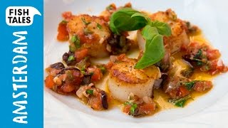 Panseared SCALLOPS amp Antiboise Sauce  Barts Fish Tales [upl. by Aehtrod]