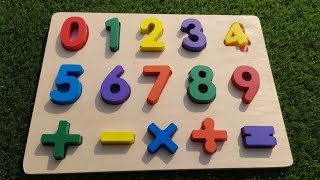 wooden numbers numbers counting 1 to 10 with puzzle numbers blocks for kids [upl. by Drexler]