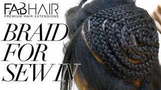 HOW TO BRAID FOR SEW IN WEAVE  VIRGIN BRAZILIAN HAIR EXTENSIONS [upl. by Yorle]