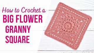 CROCHET “Painted Flower” Granny Square  Tutorial [upl. by Nrev]