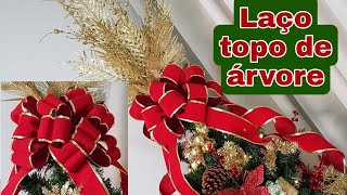 LAÇO PARA ÁRVORE DE NATAL  LAÇO TOPO DE ÁRVORE  LAÇO BUQUÊ  Passo a passo  merry christmas  DIY [upl. by Ogaitnas303]