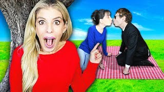 Spying on BEST FRIEND FIRST DATE with Her CRUSH Kissing to get Event Secret  Rebecca Zamolo [upl. by Ydnerb]