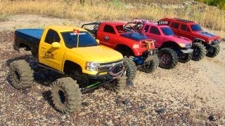 RC ADVENTURES  4 SCALE RC 4x4 TRUCKS in ACTiON  on MARS Nope  EARTH TEAM W3RK [upl. by Amar]