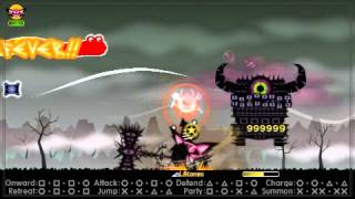 Patapon 3 Lv40 Tondenga soloing DLC Boss Battle Gheek Dongora [upl. by Sanalda70]