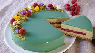 Torta MOUSSE al pistacchio  Pistachio MOUSSE cake ASMR cakeshare [upl. by Aittam725]