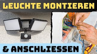 LED Strahler mit Bewegungsmelder anschließen  Außenleuchte 30 Watt montieren Teil 3 [upl. by Kenyon835]