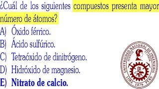 EXAMEN ADMISIÓN UNI Universidad de Ingeniería Nomenclatura inorgánica Solucionario QUÍMICA 2019 [upl. by Artened]