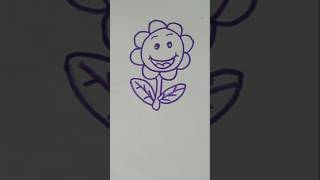 Easy Flower Drawing Art kidsdrawing [upl. by Lorant]