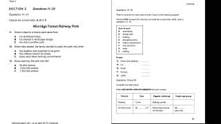 Win ridge Forest Railway Park  IELTS LISTENING TEST  SECTION2 [upl. by Corney]