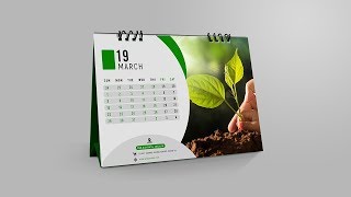 Professional Photo Desk Calendar Design  Photoshop Tutorial [upl. by Arihsak]