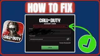 Fix quotWere sorry those credentials are incorrect please try againquot on Call of Duty Warzone Mobile [upl. by Pollitt81]