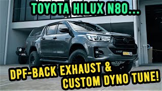 Toyota HiLux N80 2019 facelift model exhaust  custom dyno tune for towing  30 gain in power [upl. by Forlini]