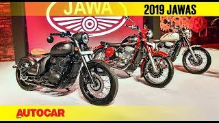 2019 Jawa Motorcycles  Walkaround and First Look  Autocar India [upl. by Sutniuq]