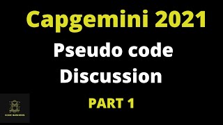 capgemini pseudocode questions and answers 2021  capgemini pseudocode preparation  Part 1 [upl. by Lokim359]