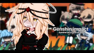 Genshin react to lumine as a god of dark  🇷🇺🇬🇧 [upl. by Alysoun]