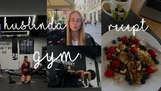 VLOG  gym huslinda a zas gym  recept na trhanec [upl. by Idorb376]