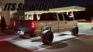 PUTTING 12 WIDES ON MY CATEYE SILVERADO  20X12 on 33s with 2 inch spacers install [upl. by Eeluj]