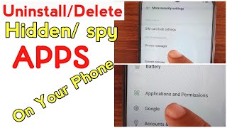 Uninstall or Delete Hidden spying apps from your Android Phone [upl. by Messab787]