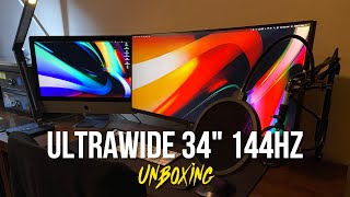 LG UtraGear 144Hz 34quot Monitor Unboxing  First 2020 Video  quot34GL750quot [upl. by Mook]