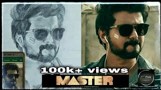 How to draw Vijay MASTER ARTZ WORLD ARTZ BY BHAAGI [upl. by Einaffyt]