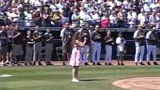 Amazing National Anthem Performance By 10 Year Old Singer At 2011 Spring Training Game [upl. by Ahse]