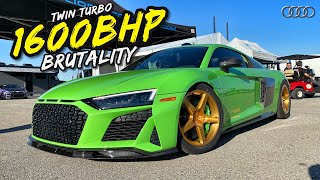 THIS BRUTAL 1600BHP TWIN TURBO R8 IS A NECK SNAPPER TRC COLLAB [upl. by Llevad]