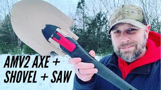 Multitool Adventure Mate V2 Axe Shovel Saw  Better Than Cold Steel Shovel  Bahco Laplander [upl. by Htir828]