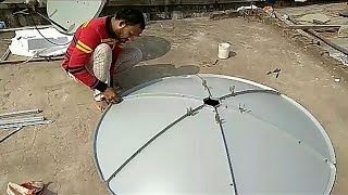 Solid 5ft CKu band Dish Unboxing amp SetupInstallation [upl. by Aikar]