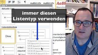 Word Überschriften nummerieren Gliederung [upl. by Ycal133]