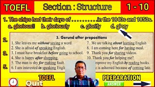 TOEFL PREPARATION in Structure part 2 [upl. by Aynosal]