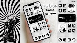 iOS15 home screen customization  anime theme👾 widgetsmith tutorial [upl. by Reidid555]