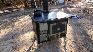 28°F Approved Heating Rustic Cabin with Antique Cook Stove S2E44 [upl. by Sailesh]