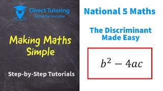 How to Solve the Discriminant Easily National 5 Maths [upl. by Packston]