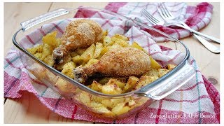 Fusi di pollo al forno con patate  croccanti e gustosi [upl. by Errecart]