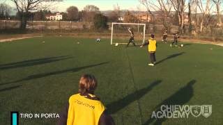 Allenamento di calcio esempi di esercizi il tiro in porta [upl. by Aitercul]