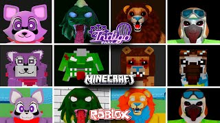 Indigo Park  EVOLUTION of ALL JUMPSCARES in All Games Minecraft Roblox Garrys Mod [upl. by Persson94]