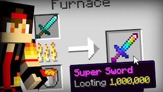 Minecraft But Smelting Enchants Level 1000000 [upl. by Newo]