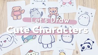 Lets Draw  Cute Characters Totoro Baymax Pusheen and more  Doodles by Sarah [upl. by Anh]